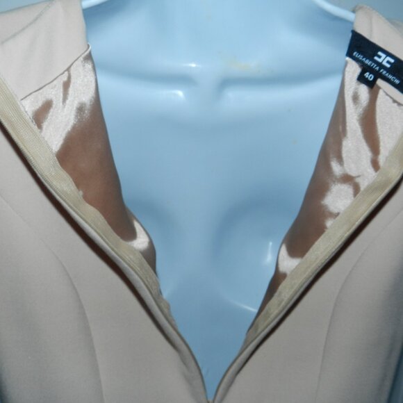 Elisabetta Franchi A-Line Shift Midi Dress Cream/Gray EU 40 🆕⌚📦🏃💨🚚 - Picture 12 of 16